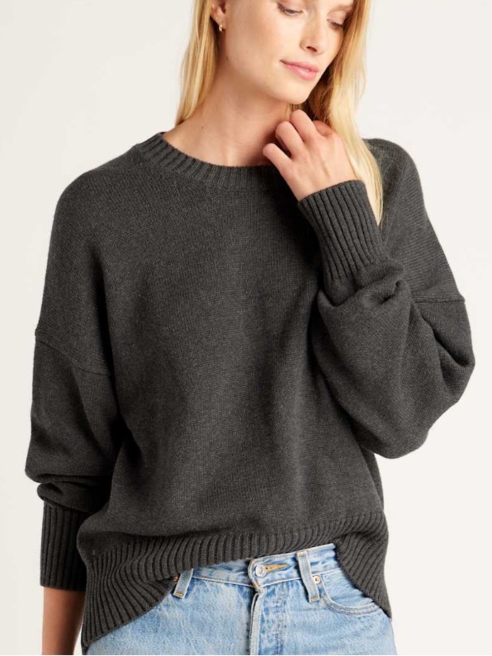 Quince 100% Organic Cotton
Boyfriend Crew Sweater Size Large